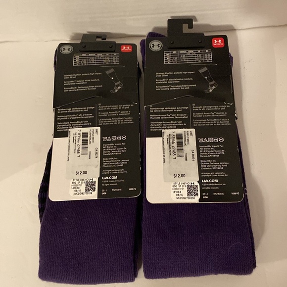 Lot of 2 UA Under Armour Over The Calf Men’s XLG Soccer Socks - Picture 3 of 3